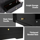 Darrahopens Furniture > Bedroom > Dressers Artiss 6 Chest of Drawers Tallboy Cabinet - LEIF Black