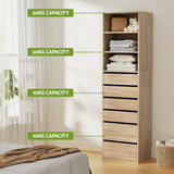 Darrahopens Furniture > Bedroom > Dressers Artiss 6 Chest of Drawers Tallboy Cabinet Pine