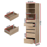 Darrahopens Furniture > Bedroom > Dressers Artiss 6 Chest of Drawers Tallboy Cabinet Pine