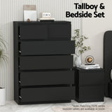 Darrahopens Furniture > Bedroom > Dressers Artiss 6 Chest of Drawers Tallboy PEPE Black