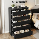 Darrahopens Furniture > Bedroom > Dressers Artiss 6 Chest of Drawers Tallboy PEPE Black