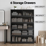 Darrahopens Furniture > Bedroom > Dressers Artiss 6 Chest of Drawers Tallboy PEPE Black