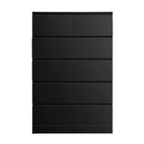 Darrahopens Furniture > Bedroom > Dressers Artiss 6 Chest of Drawers Tallboy PEPE Black
