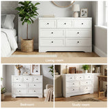 Darrahopens Furniture > Bedroom > Dressers Artiss 7 Chest of Drawers Dresser Table White