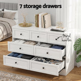 Darrahopens Furniture > Bedroom > Dressers Artiss 7 Chest of Drawers Dresser Table White