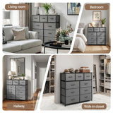 Darrahopens Furniture > Bedroom > Dressers Artiss Chest of 9 Drawers Storage Dresser Tallboy Dark Grey