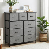 Darrahopens Furniture > Bedroom > Dressers Artiss Chest of 9 Drawers Storage Dresser Tallboy Dark Grey