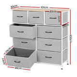 Darrahopens Furniture > Bedroom > Dressers Artiss Chest of 9 Drawers Storage Dresser Tallboy Light Grey