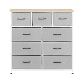 Darrahopens Furniture > Bedroom > Dressers Artiss Chest of 9 Drawers Storage Dresser Tallboy Light Grey