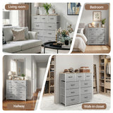 Darrahopens Furniture > Bedroom > Dressers Artiss Chest of 9 Drawers Storage Dresser Tallboy Light Grey