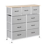 Darrahopens Furniture > Bedroom > Dressers Artiss Chest of 9 Drawers Storage Dresser Tallboy Light Grey