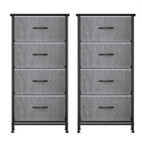 Darrahopens Furniture > Bedroom > Dressers Artiss Set of 2 Chest of 4 Drawers Storage Dresser Tallboy Grey