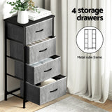 Darrahopens Furniture > Bedroom > Dressers Artiss Set of 2 Chest of 4 Drawers Storage Dresser Tallboy Grey
