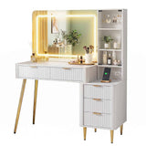 Darrahopens Furniture > Bedroom > Dressing Vanity & Dressing Tables Artiss Dressing Table LED Vanity Desk Charging Station White