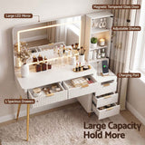 Darrahopens Furniture > Bedroom > Dressing Vanity & Dressing Tables Artiss Dressing Table LED Vanity Desk Charging Station White