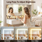 Darrahopens Furniture > Bedroom > Dressing Vanity & Dressing Tables Artiss Dressing Table LED Vanity Desk Charging Station White