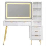 Darrahopens Furniture > Bedroom > Dressing Vanity & Dressing Tables Artiss Dressing Table LED Vanity Desk Charging Station White