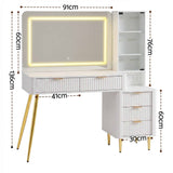 Darrahopens Furniture > Bedroom > Dressing Vanity & Dressing Tables Artiss Dressing Table LED Vanity Desk Charging Station White