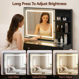 Darrahopens Furniture > Bedroom > Dressing Vanity & Dressing Tables Artiss Dressing Table LED Vanity Desk Set Stool Black