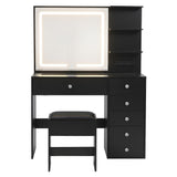 Darrahopens Furniture > Bedroom > Dressing Vanity & Dressing Tables Artiss Dressing Table LED Vanity Desk Set Stool Black