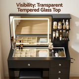 Darrahopens Furniture > Bedroom > Dressing Vanity & Dressing Tables Artiss Dressing Table LED Vanity Desk Set Stool Black