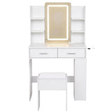 Darrahopens Furniture > Bedroom > Dressing Vanity & Dressing Tables Artiss Dressing Table LED Vanity Desk Set Stool White