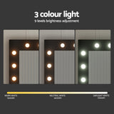 Darrahopens Furniture > Bedroom > Dressing Vanity & Dressing Tables Artiss Dressing Table Set Stool 12 Led Bulbs Black