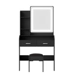 Darrahopens Furniture > Bedroom > Dressing Vanity & Dressing Tables Artiss Dressing Table Set Stool Led Black