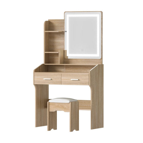 Darrahopens Furniture > Bedroom > Dressing Vanity & Dressing Tables Artiss Dressing Table Set Stool Led Wood