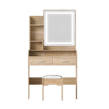 Darrahopens Furniture > Bedroom > Dressing Vanity & Dressing Tables Artiss Dressing Table Set Stool Led Wood