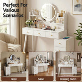 Darrahopens Furniture > Bedroom > Dressing Vanity & Dressing Tables Artiss Dressing Table Vanity Desk LED Charging Station White