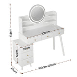 Darrahopens Furniture > Bedroom > Dressing Vanity & Dressing Tables Artiss Dressing Table Vanity Desk LED Charging Station White