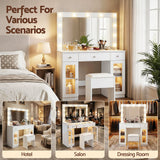 Darrahopens Furniture > Bedroom > Dressing Vanity & Dressing Tables Artiss Dressing Table Vanity Desk Set LED Bulbs RGB Light White