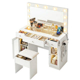Darrahopens Furniture > Bedroom > Dressing Vanity & Dressing Tables Artiss Dressing Table Vanity Desk Set LED Bulbs RGB Light White