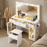 Darrahopens Furniture > Bedroom > Dressing Vanity & Dressing Tables Artiss Dressing Table Vanity Desk Set LED Bulbs RGB Light White