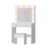 Darrahopens Furniture > Bedroom > Dressing Vanity & Dressing Tables Artiss Dressing Table Vanity Desk Set Stool 10 Led Bulbs White