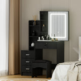 Darrahopens Furniture > Bedroom > Dressing Vanity & Dressing Tables Artiss Dressing Table Vanity Desk Set Stool Led Black
