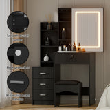 Darrahopens Furniture > Bedroom > Dressing Vanity & Dressing Tables Artiss Dressing Table Vanity Desk Set Stool Led Black