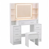Darrahopens Furniture > Bedroom > Dressing Vanity & Dressing Tables Artiss Dressing Table Vanity Desk Set Stool LED Charging Station White
