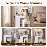 Darrahopens Furniture > Bedroom > Dressing Vanity & Dressing Tables Artiss Dressing Table Vanity Desk Set Stool LED Charging Station White In Australia - Darrahopens
