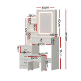 Darrahopens Furniture > Bedroom > Dressing Vanity & Dressing Tables Artiss Dressing Table Vanity Desk Set Stool Led White