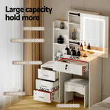 Darrahopens Furniture > Bedroom > Dressing Vanity & Dressing Tables Artiss Dressing Table Vanity Desk Set Stool Led White
