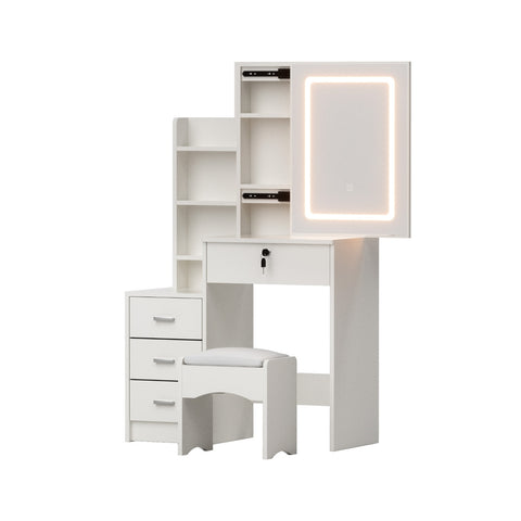 Darrahopens Furniture > Bedroom > Dressing Vanity & Dressing Tables Artiss Dressing Table Vanity Desk Set Stool Led White