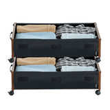 Darrahopens Furniture > Bedroom > Dressing Vanity & Dressing Tables VEVOR Under Bed Storage with Wheels, 650 x 460 x 180 mm Underbed Containers, Underbed Shoes Organizer with Lockable Wheels, Rolling Under the Bed Storage Bins for Clothes, Shoes, Blankets, 2 Pack
