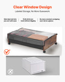 Darrahopens Furniture > Bedroom > Dressing Vanity & Dressing Tables VEVOR Under Bed Storage with Wheels, 650 x 460 x 180 mm Underbed Containers, Underbed Shoes Organizer with Lockable Wheels, Rolling Under the Bed Storage Bins for Clothes, Shoes, Blankets, 2 Pack