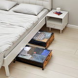 Darrahopens Furniture > Bedroom > Dressing Vanity & Dressing Tables VEVOR Under Bed Storage with Wheels, 650 x 460 x 180 mm Underbed Containers, Underbed Shoes Organizer with Lockable Wheels, Rolling Under the Bed Storage Bins for Clothes, Shoes, Blankets, 2 Pack