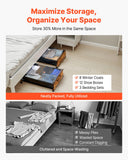 Darrahopens Furniture > Bedroom > Dressing Vanity & Dressing Tables VEVOR Under Bed Storage with Wheels, 650 x 460 x 180 mm Underbed Containers, Underbed Shoes Organizer with Lockable Wheels, Rolling Under the Bed Storage Bins for Clothes, Shoes, Blankets, 2 Pack