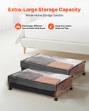 Darrahopens Furniture > Bedroom > Dressing Vanity & Dressing Tables VEVOR Under Bed Storage with Wheels, 650 x 460 x 180 mm Underbed Containers, Underbed Shoes Organizer with Lockable Wheels, Rolling Under the Bed Storage Bins for Clothes, Shoes, Blankets, 2 Pack