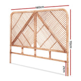 Darrahopens Furniture > Bedroom > Headboards Artiss Bed Headboard Double Bedhead Rattan - FRED Pine