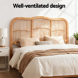 Darrahopens Furniture > Bedroom > Headboards Artiss Bed Headboard Double Bedhead Rattan - NERO Pine